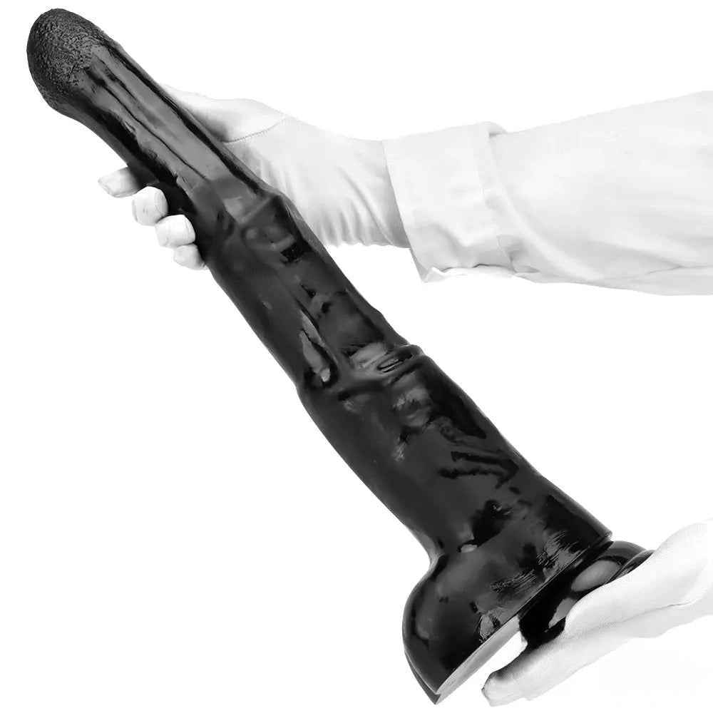 Black pvc knotted horse dildo, photo 14