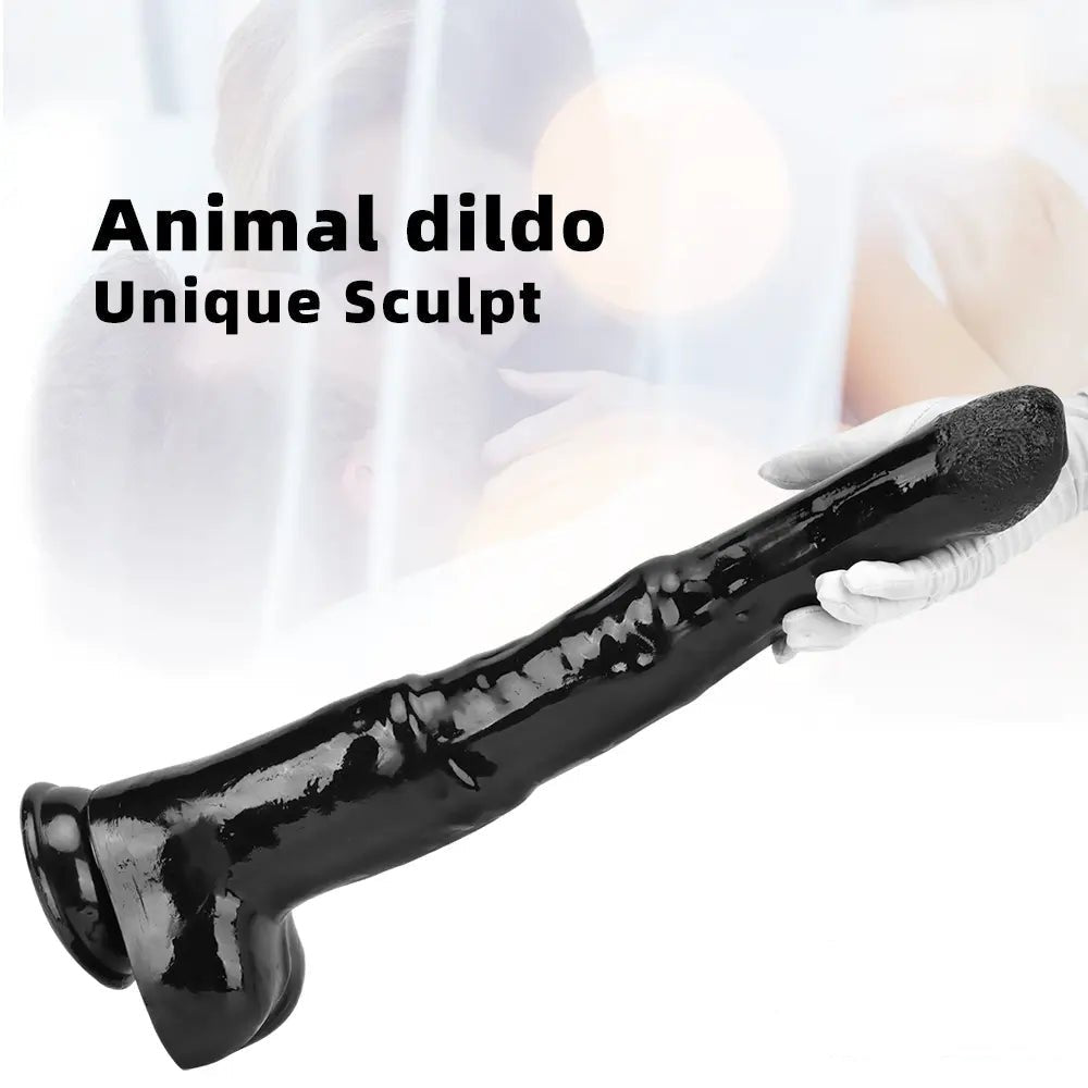 Black pvc knotted horse dildo, photo 2