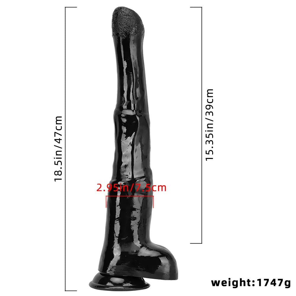Black pvc knotted horse dildo, photo 7