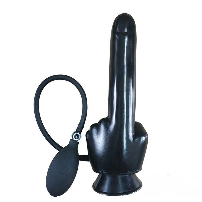Black inflatable fist shaped dildo, photo 1