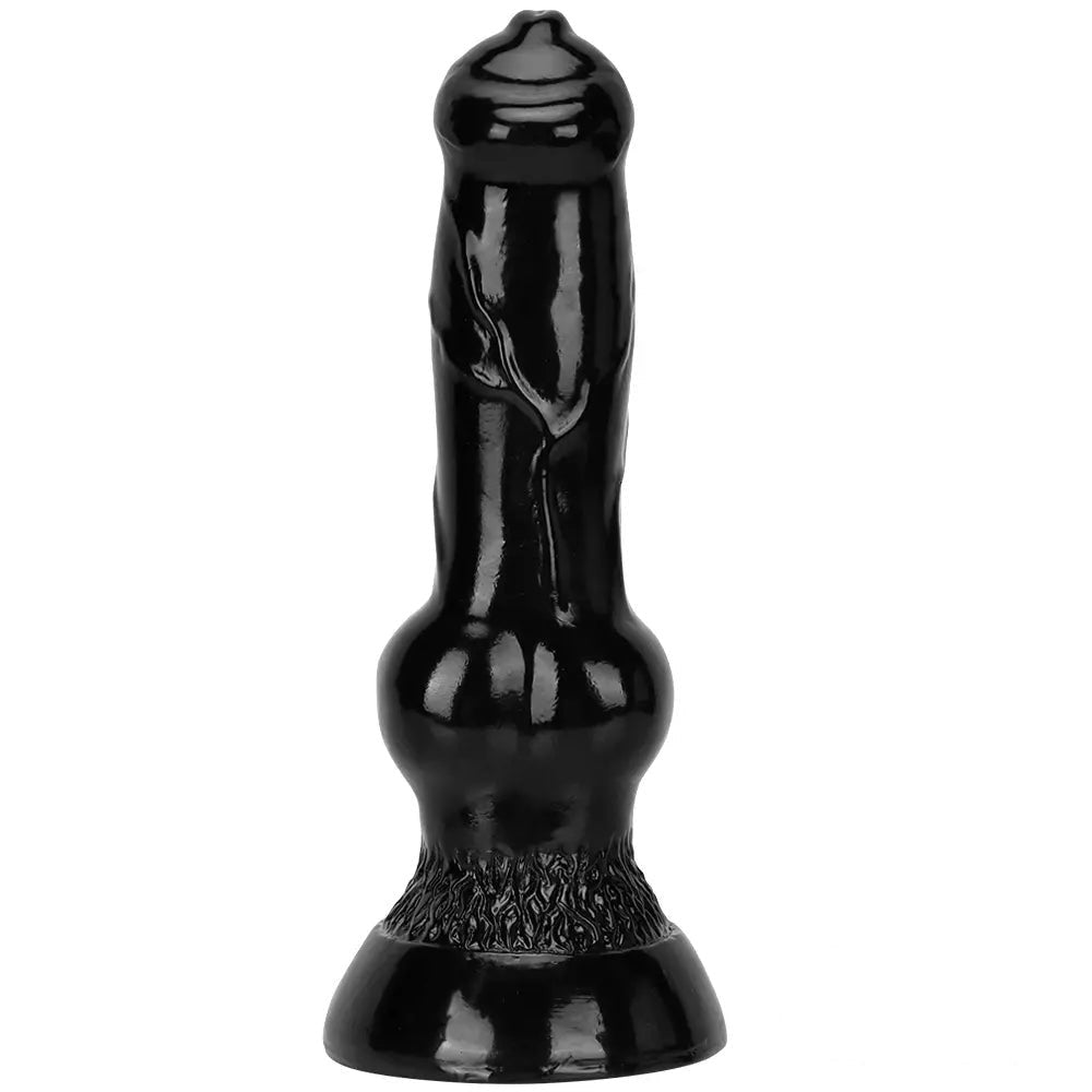Black knotted animal-style dildo, photo 10