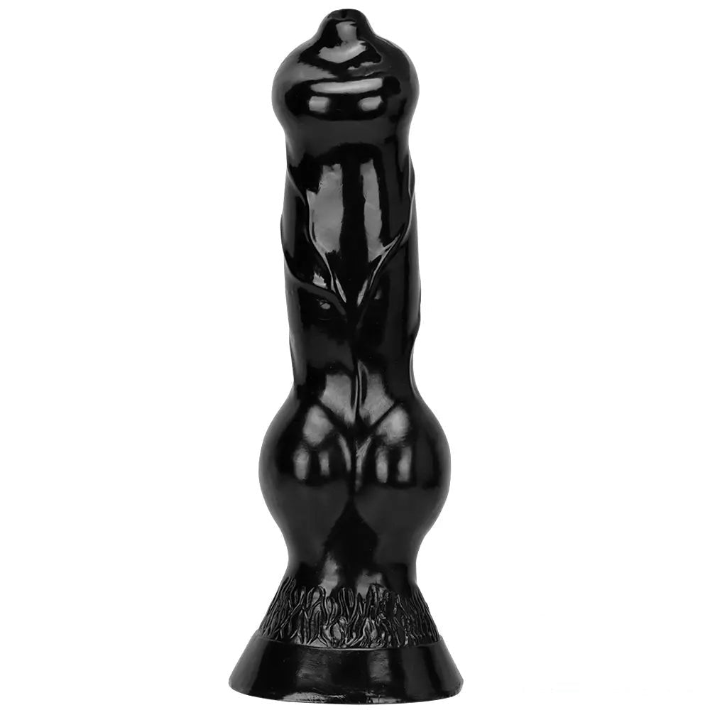 Black knotted animal-style dildo, photo 12