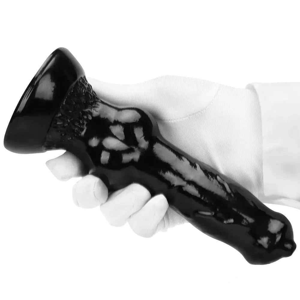 Black knotted animal-style dildo, photo 15