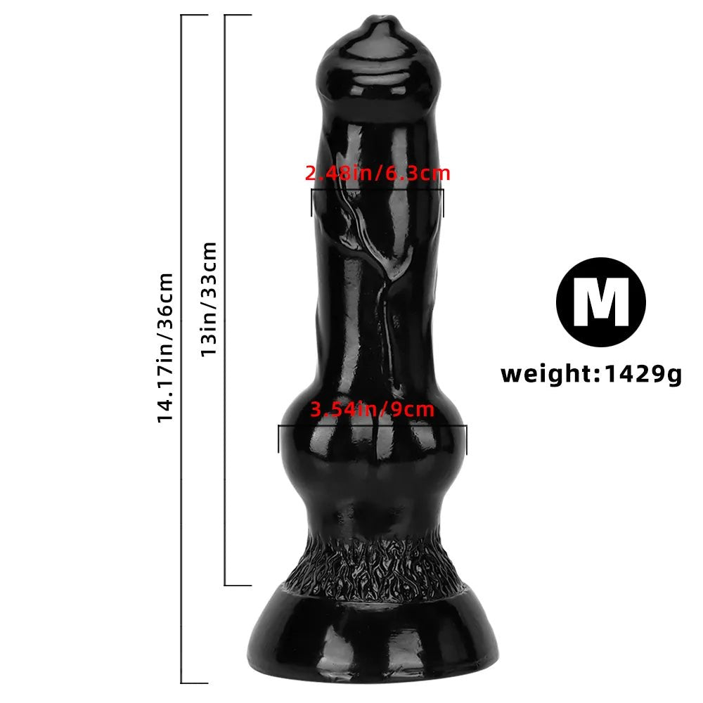 Black knotted animal-style dildo, photo 17