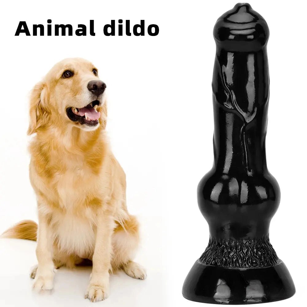 Black knotted animal-style dildo, photo 2