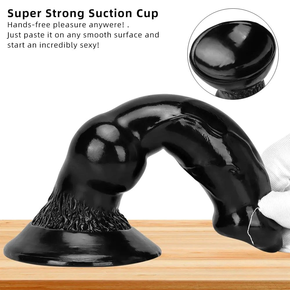 Black knotted animal-style dildo, photo 4