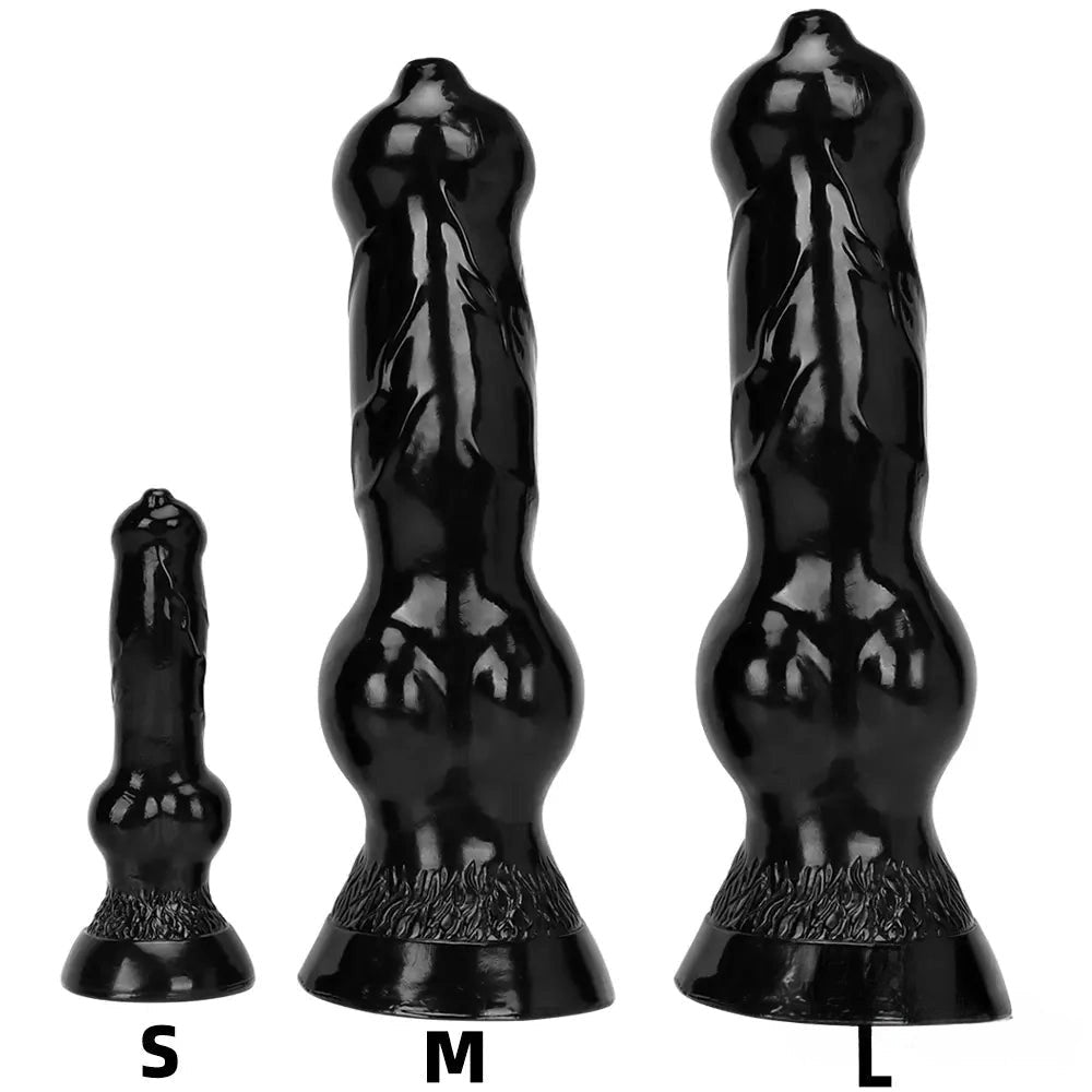 Black knotted animal-style dildo, photo 7