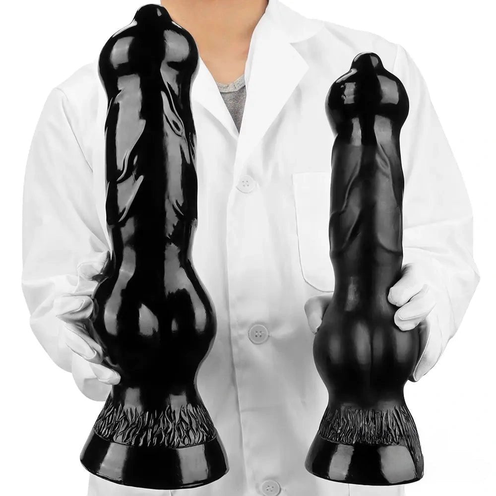 Black knotted animal-style dildo, photo 8