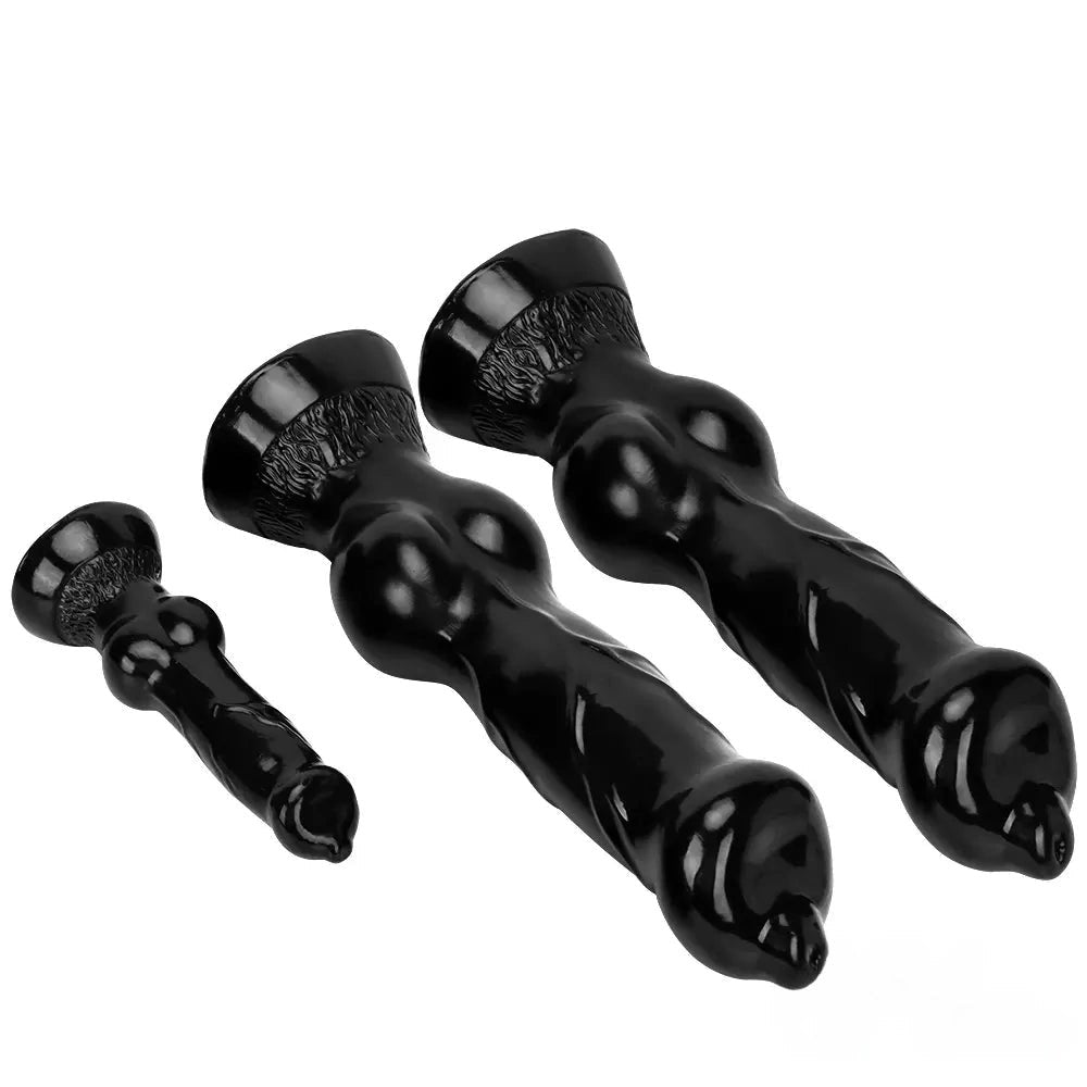 Black knotted animal-style dildo, photo 9