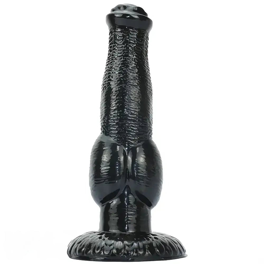Black knotted animal dildo, photo 1
