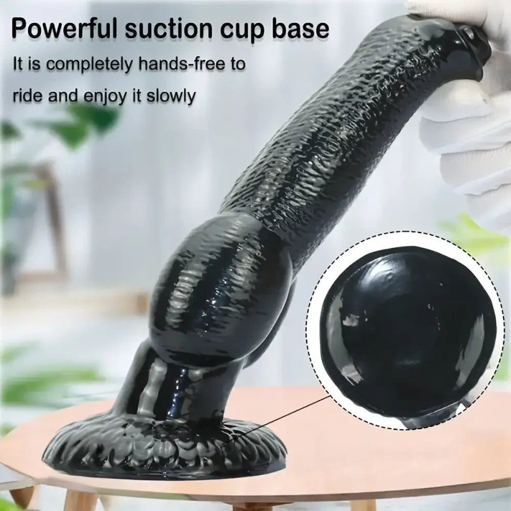 Black knotted animal dildo, photo 4