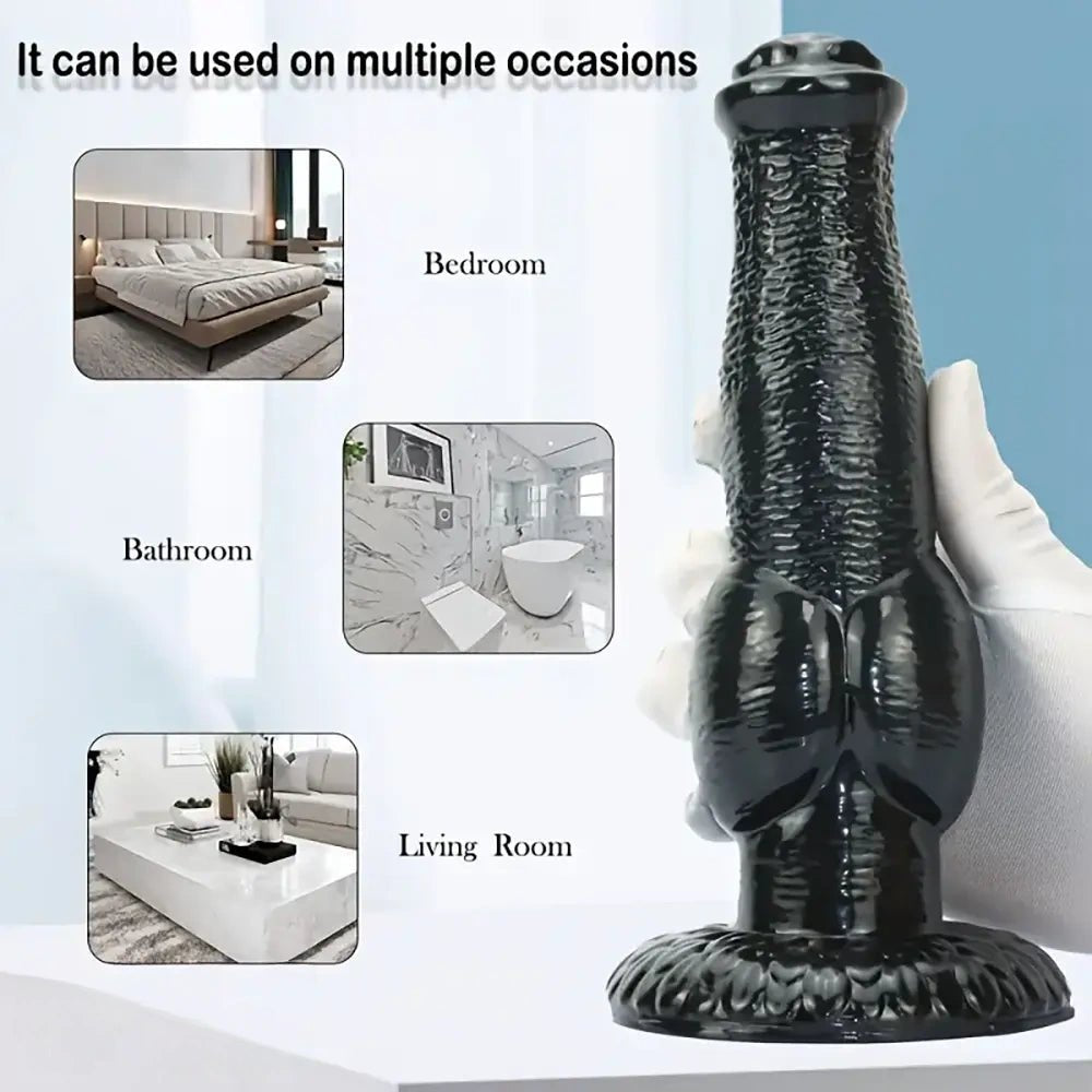 Black knotted animal dildo, photo 5
