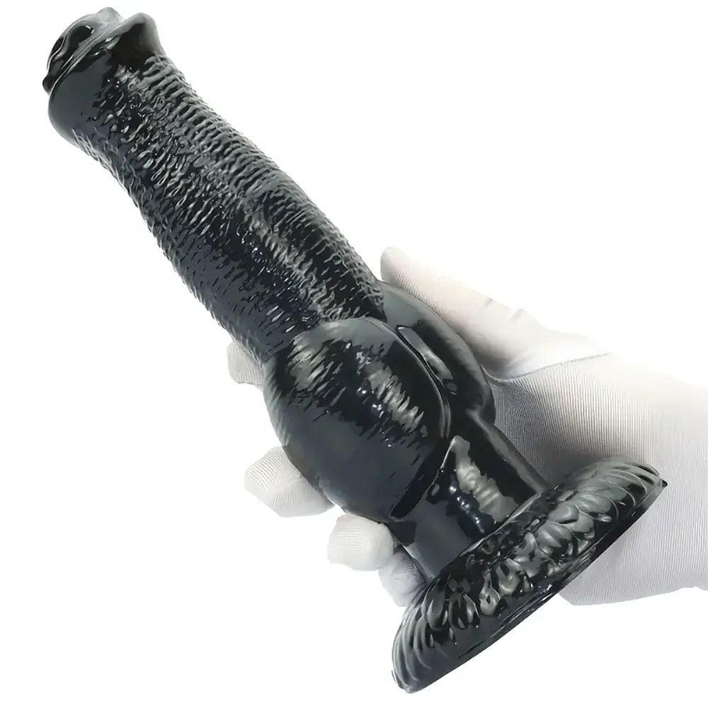 Black knotted animal dildo, photo 6