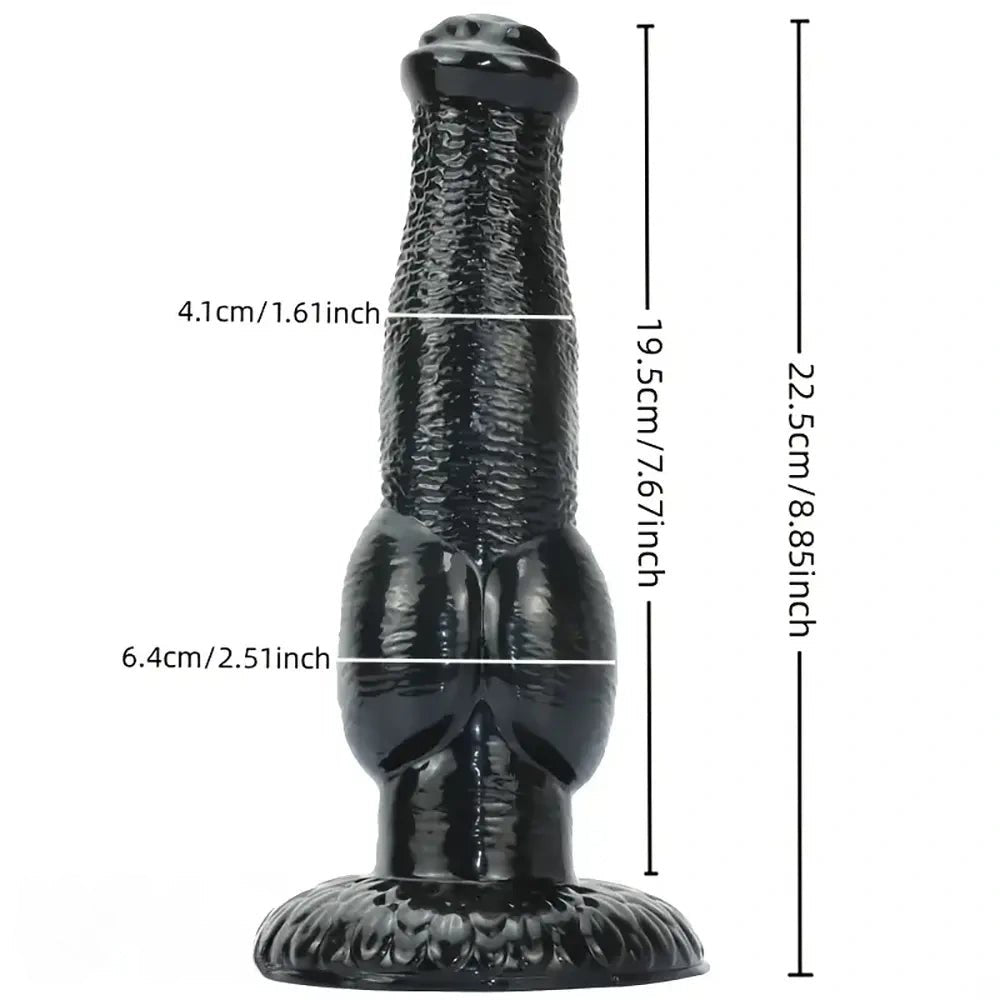 Black knotted animal dildo, photo 7