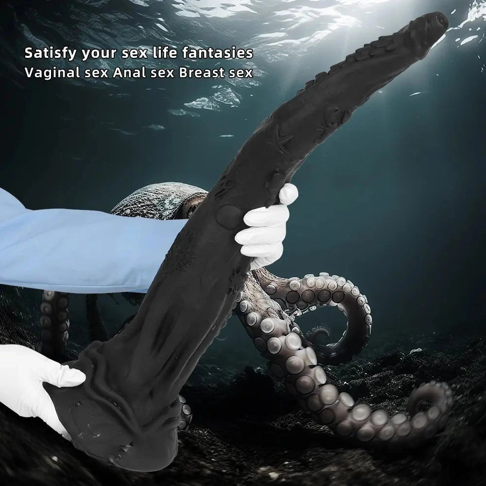 Black octopus tentacle fantasy dildo, photo 6