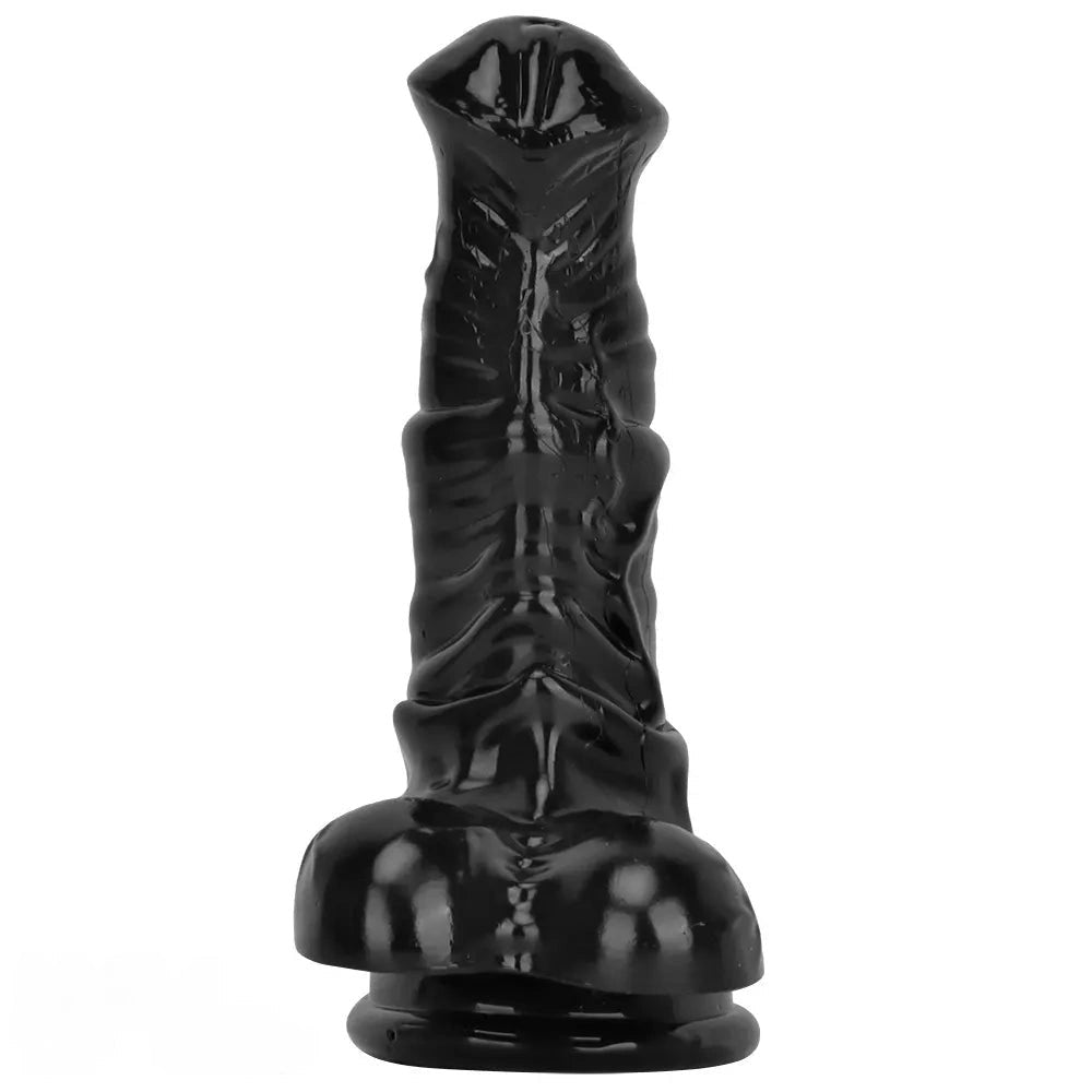 Black pvc realistic dildo, photo 11