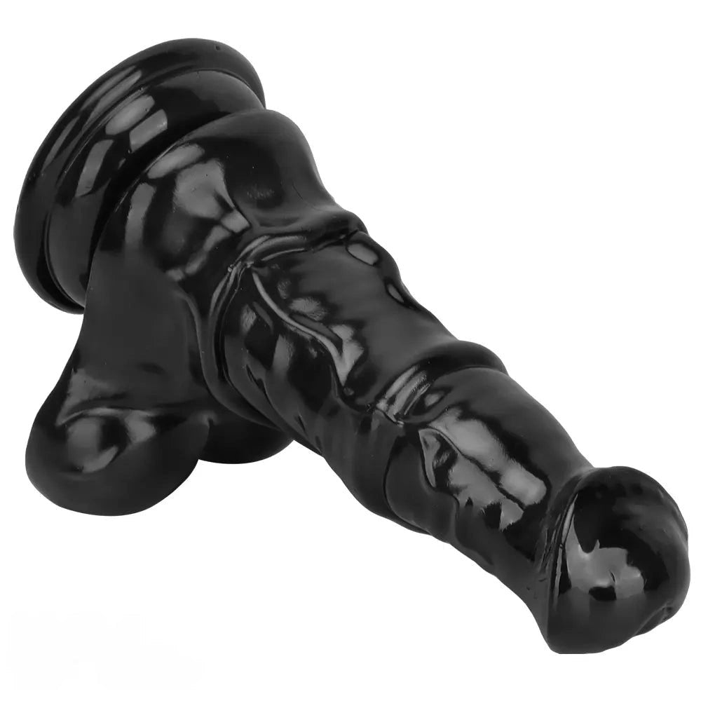 Black pvc realistic dildo, photo 12