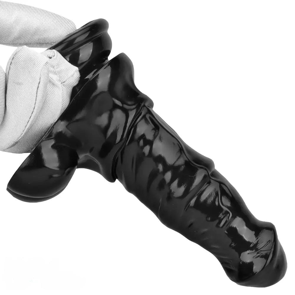 Black pvc realistic dildo, photo 15