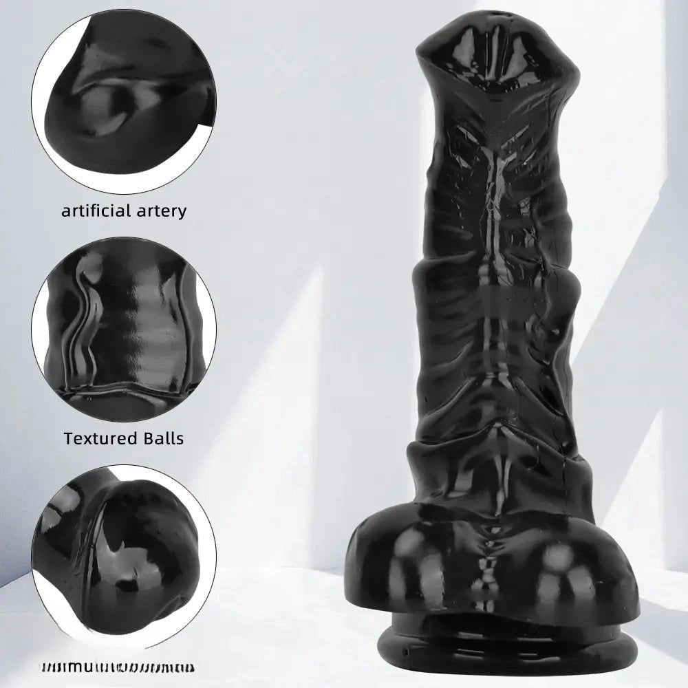 Black pvc realistic dildo, photo 4