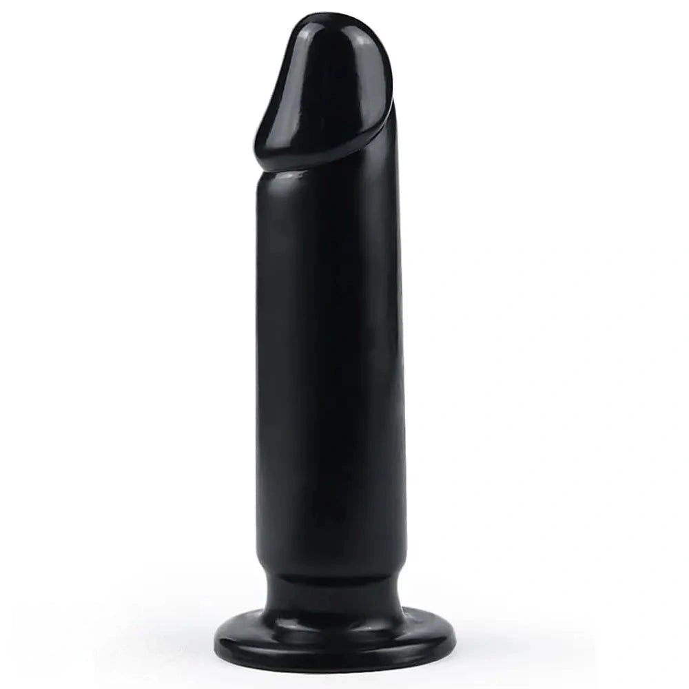 Black PVC realistic dildo with suction cup base, photo 1