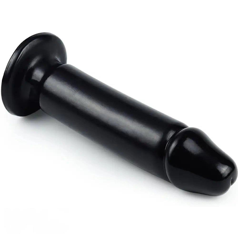 Black PVC realistic dildo with suction cup base, photo 3