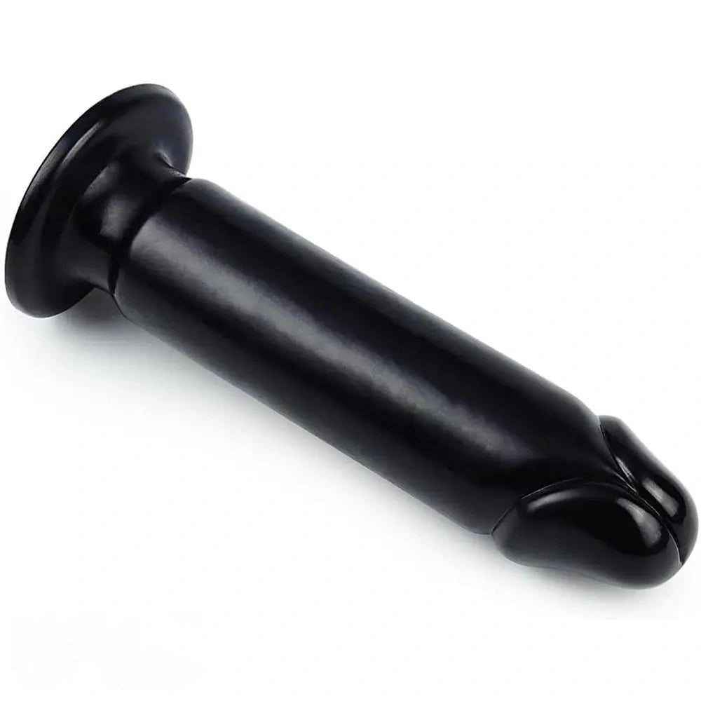 Black PVC realistic dildo with suction cup base, photo 4
