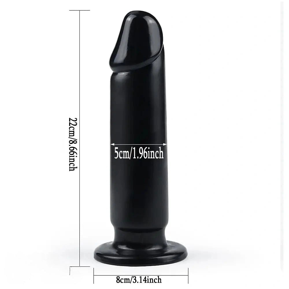 Black PVC realistic dildo with suction cup base, photo 5