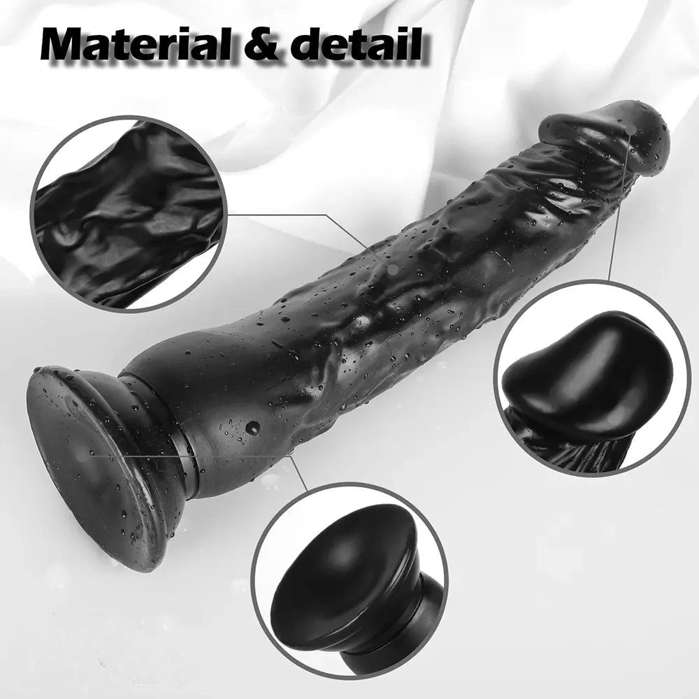 Black realistic pvc dildo, photo 2