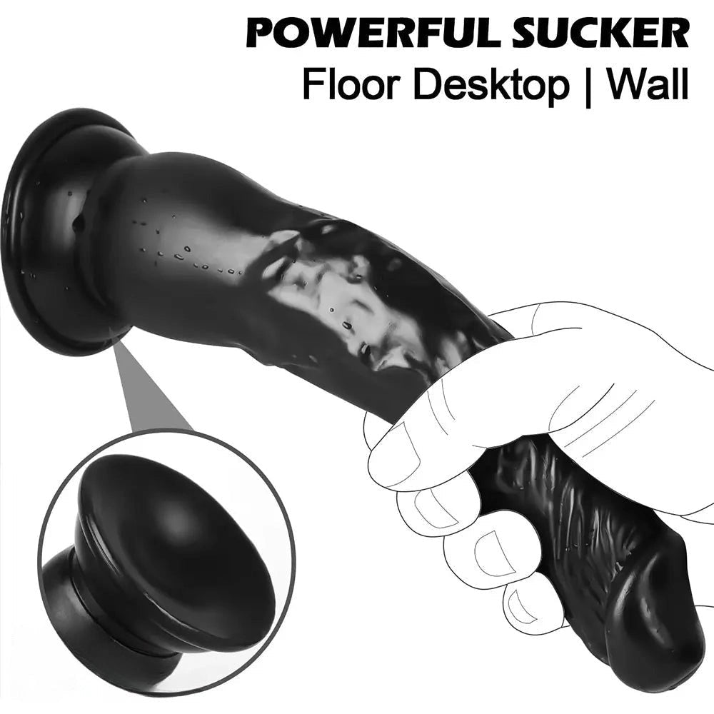 Black realistic pvc dildo, photo 3