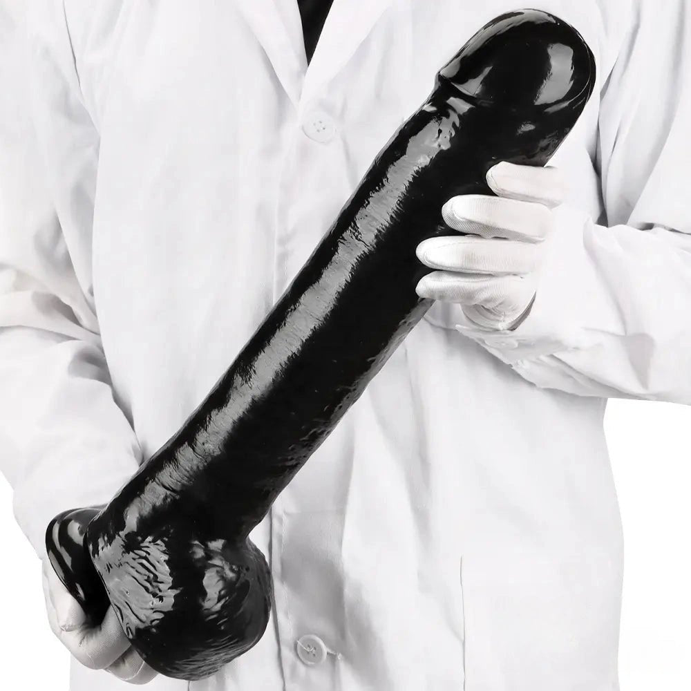 Black pvc realistic suction cup dildo, photo 13