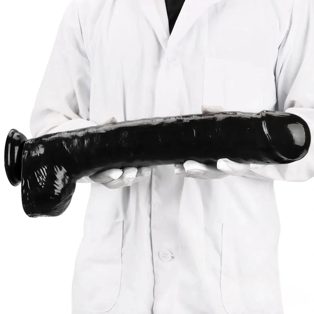 Black pvc realistic suction cup dildo, photo 14