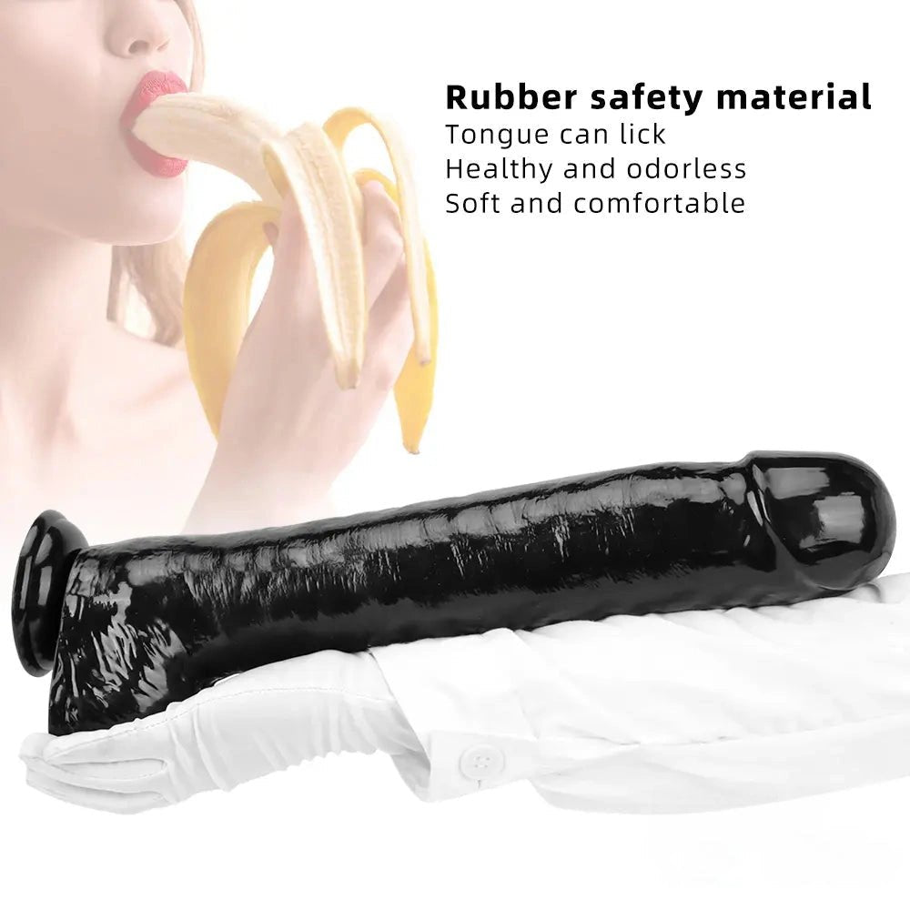 Black pvc realistic suction cup dildo, photo 2