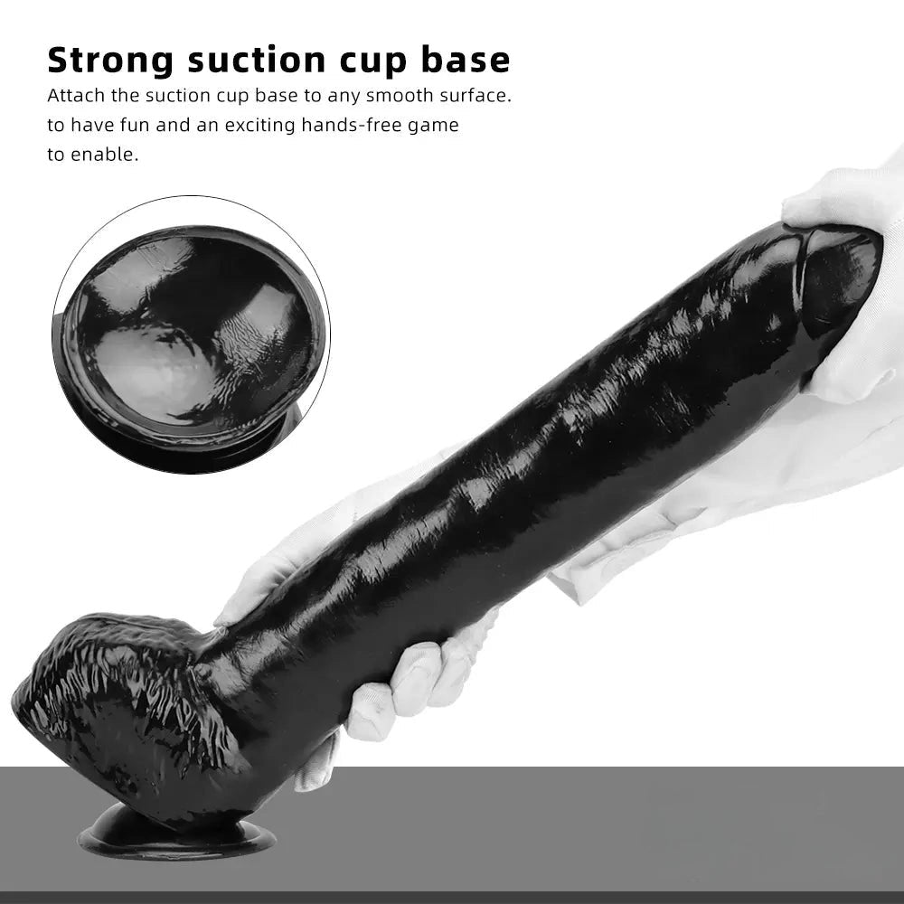 Black pvc realistic suction cup dildo, photo 4