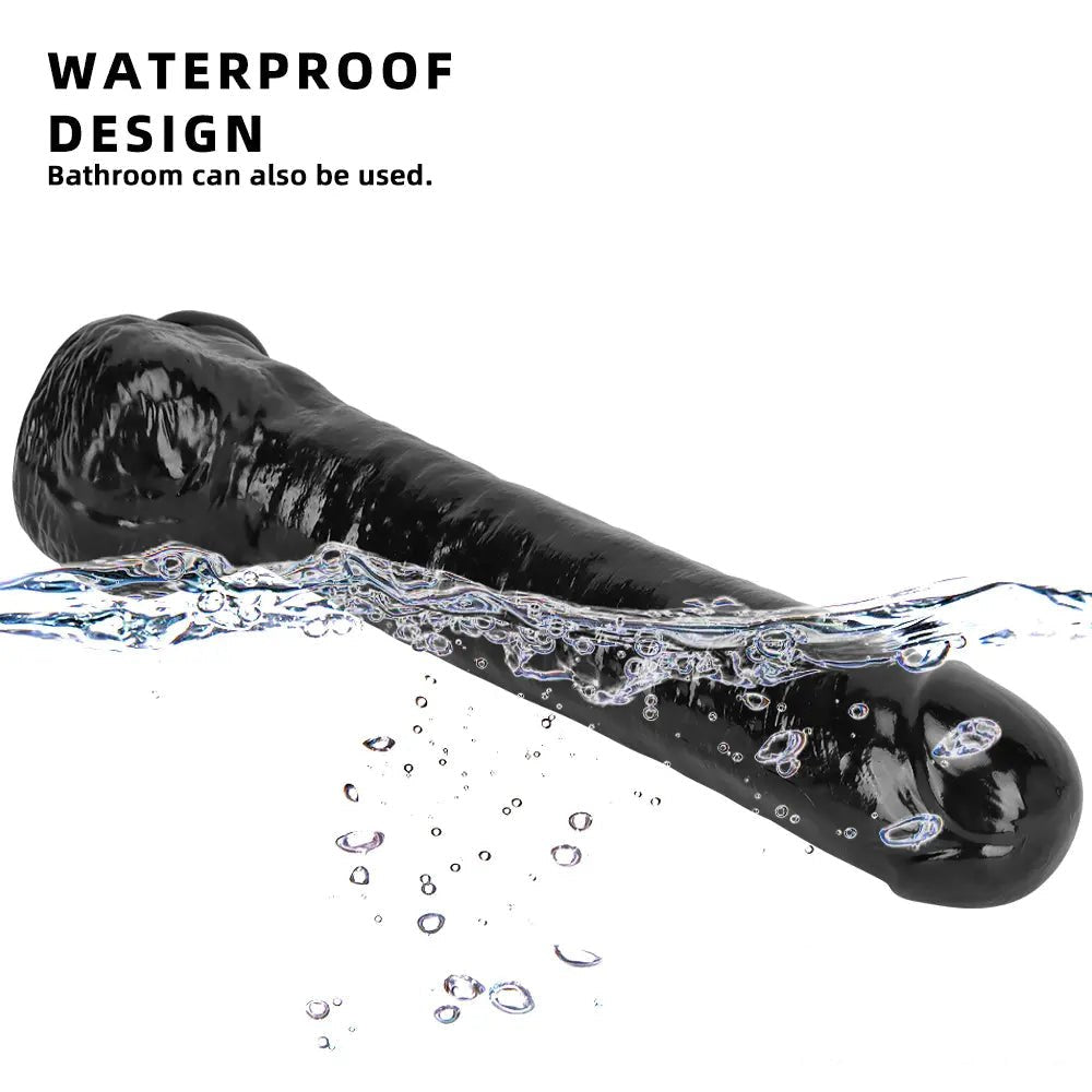 Black pvc realistic suction cup dildo, photo 6