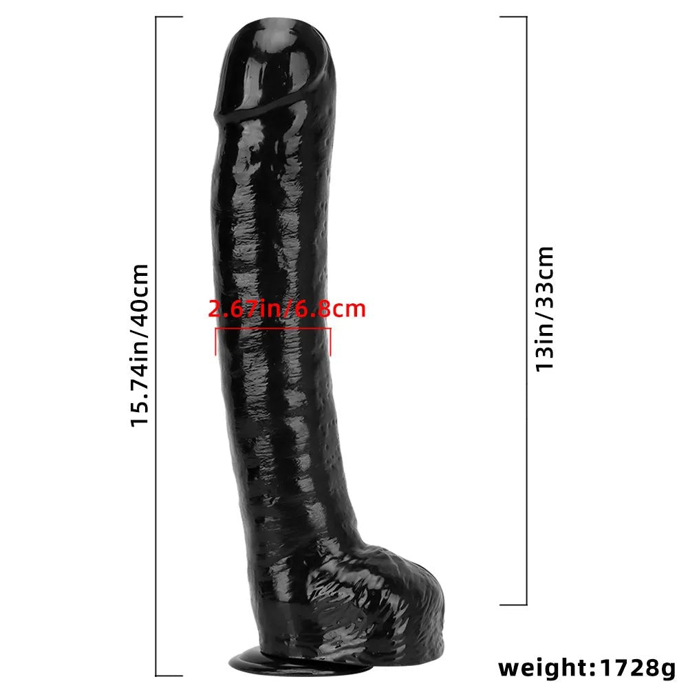 Black pvc realistic suction cup dildo, photo 7