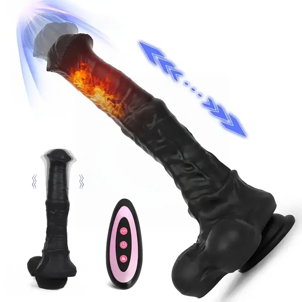 Black pvc vibrating dildo, photo 1