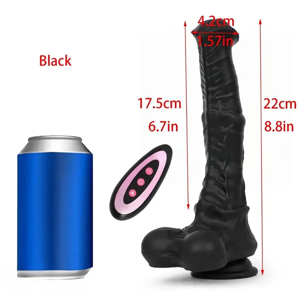 Black pvc vibrating dildo, photo 2