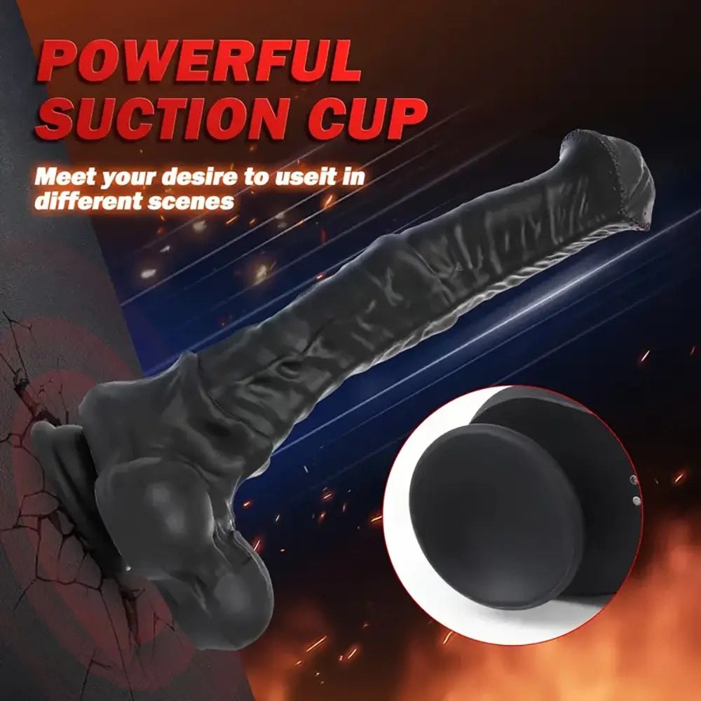 Black pvc vibrating dildo, photo 4