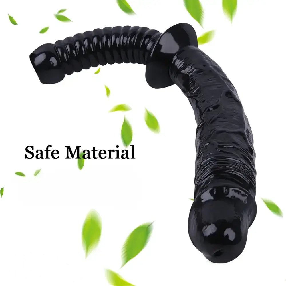 Black pvc ribbed handle dildo, photo 2