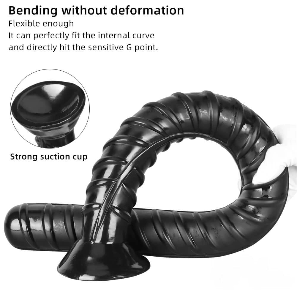 Black ribbed rebar-textured dildo, photo 4