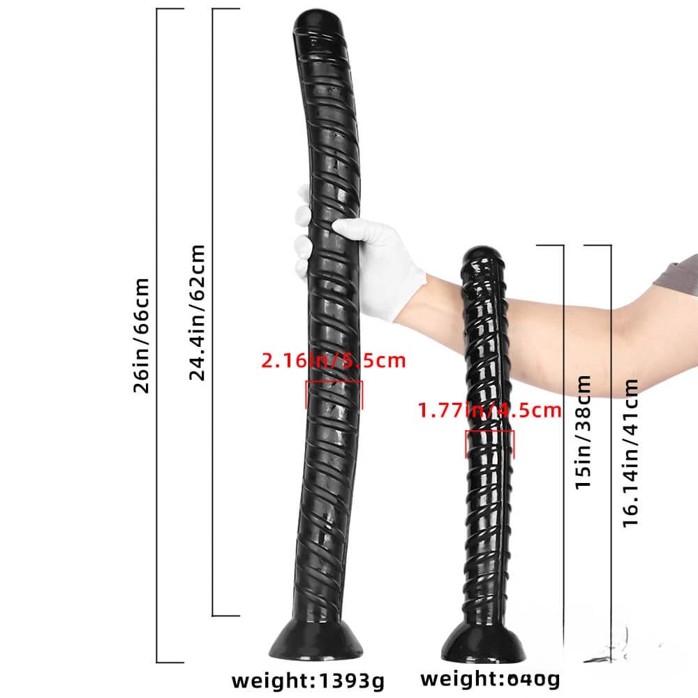 Black ribbed rebar-textured dildo, photo 8