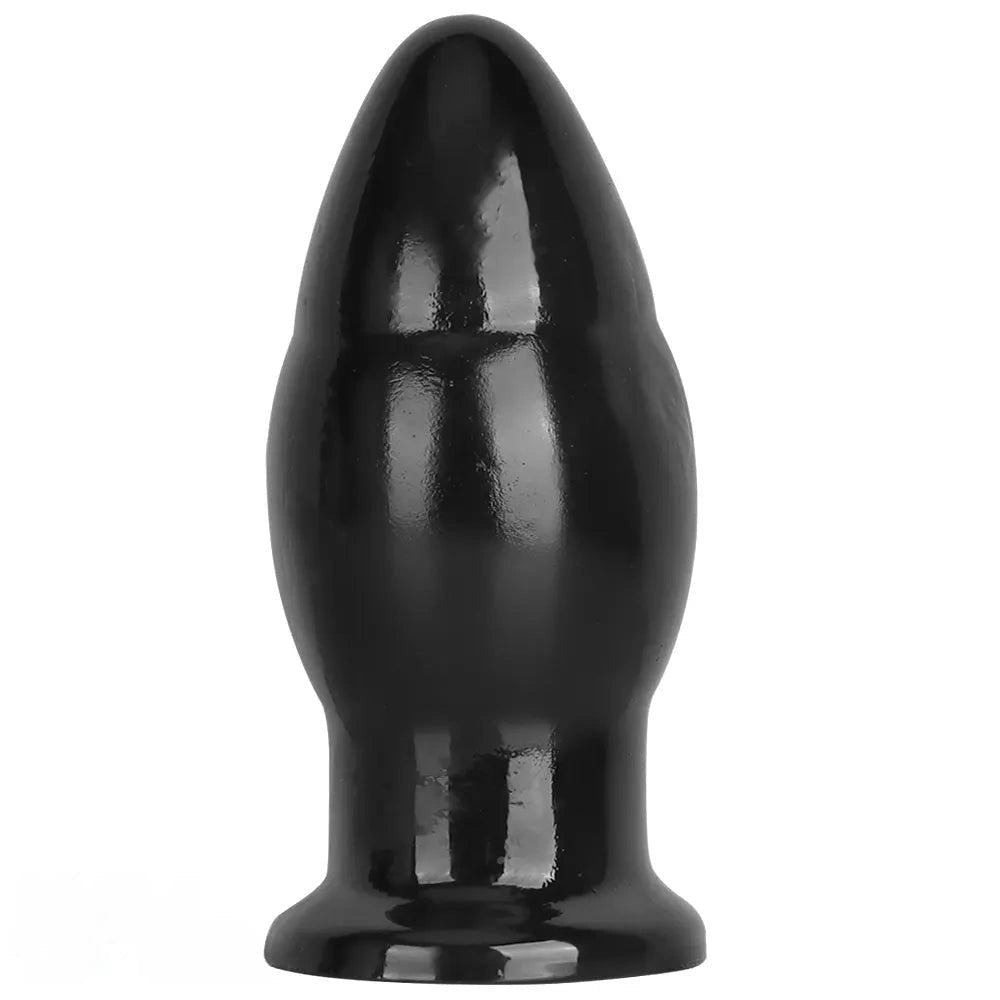 Black pvc wide anal plug, photo 1