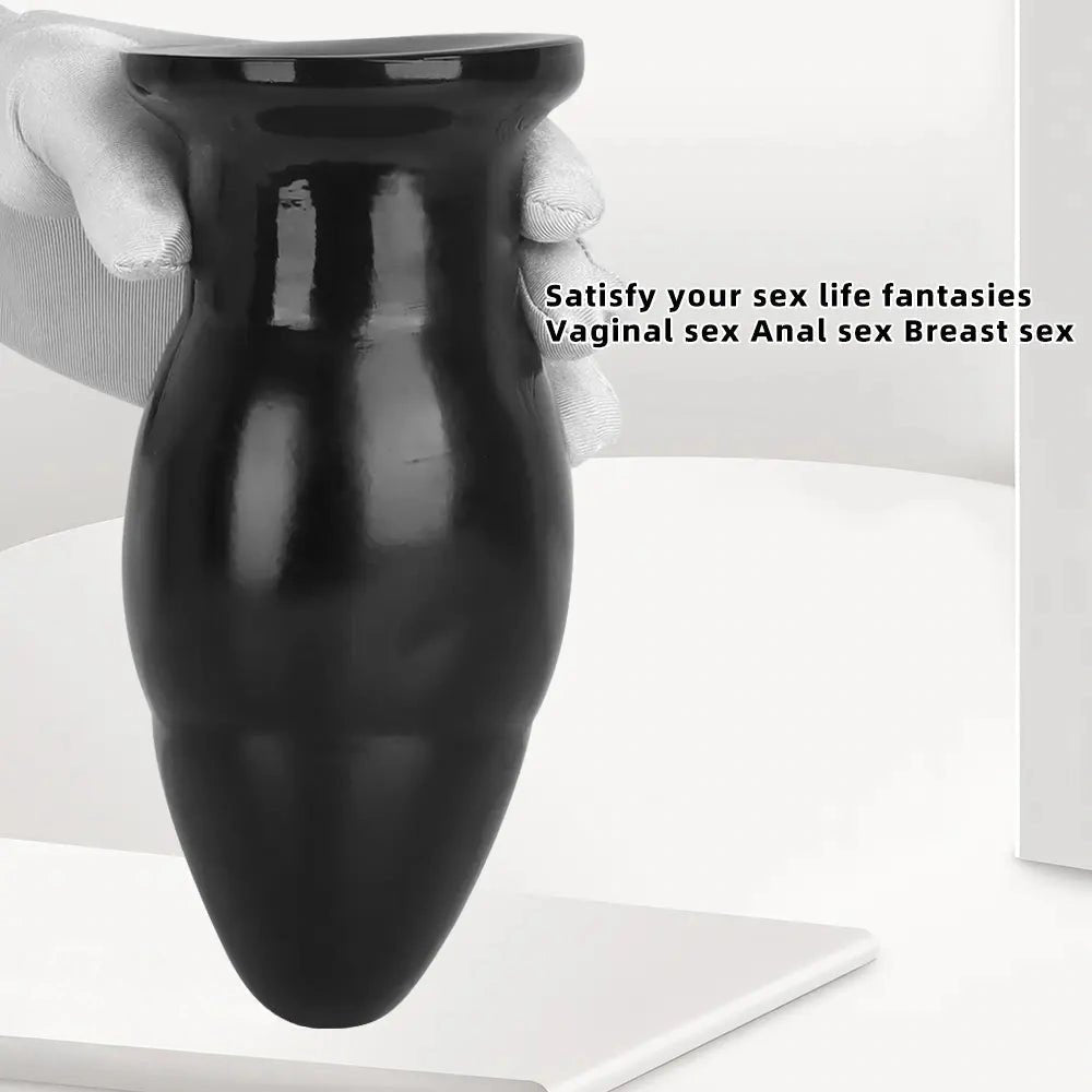 Black pvc wide anal plug, photo 5