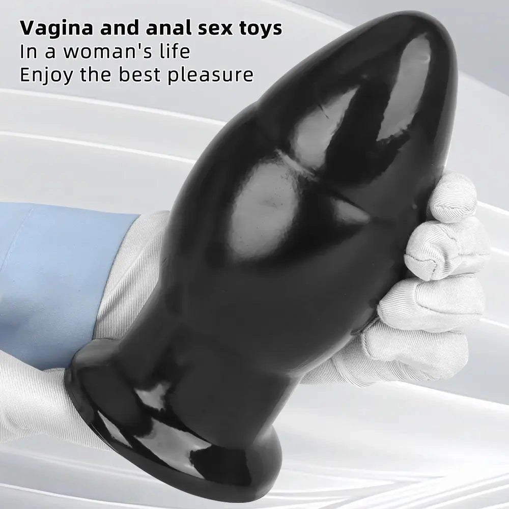 Black pvc wide anal plug, photo 7