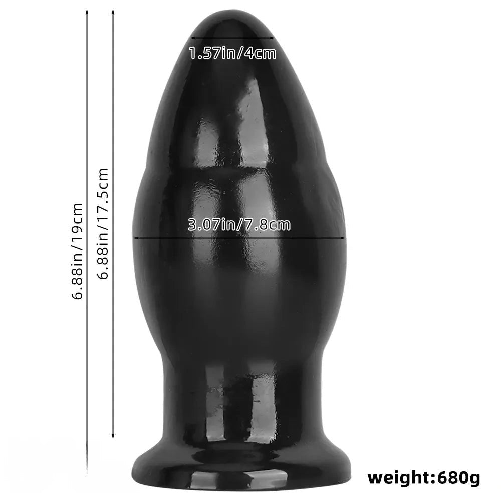 Black pvc wide anal plug, photo 9