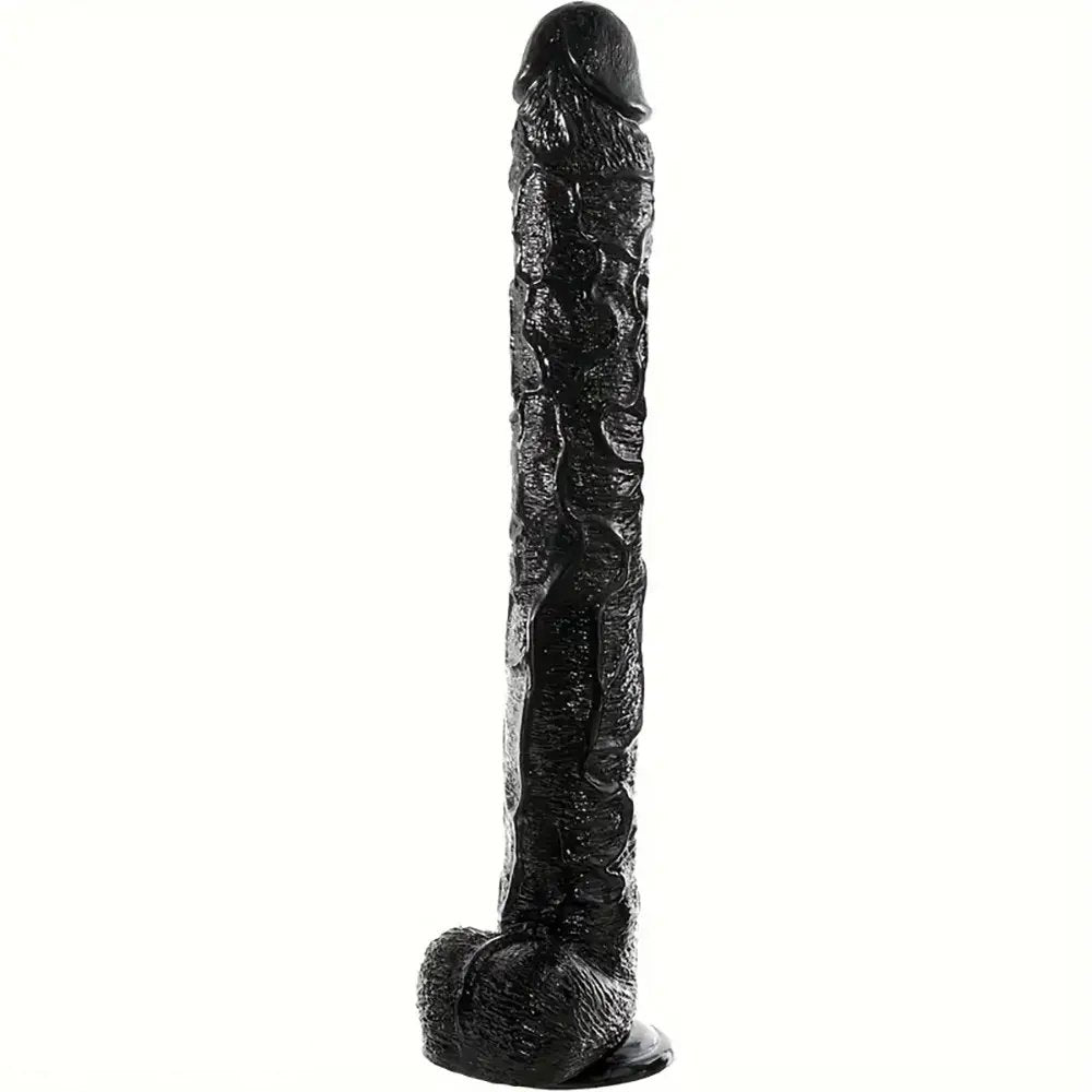 Black pvc realistic dildo, photo 1
