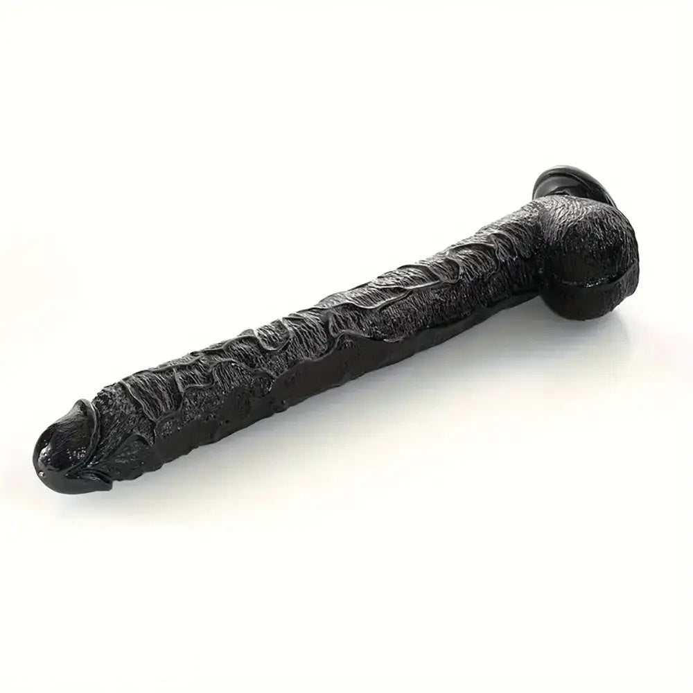Black pvc realistic dildo, photo 2