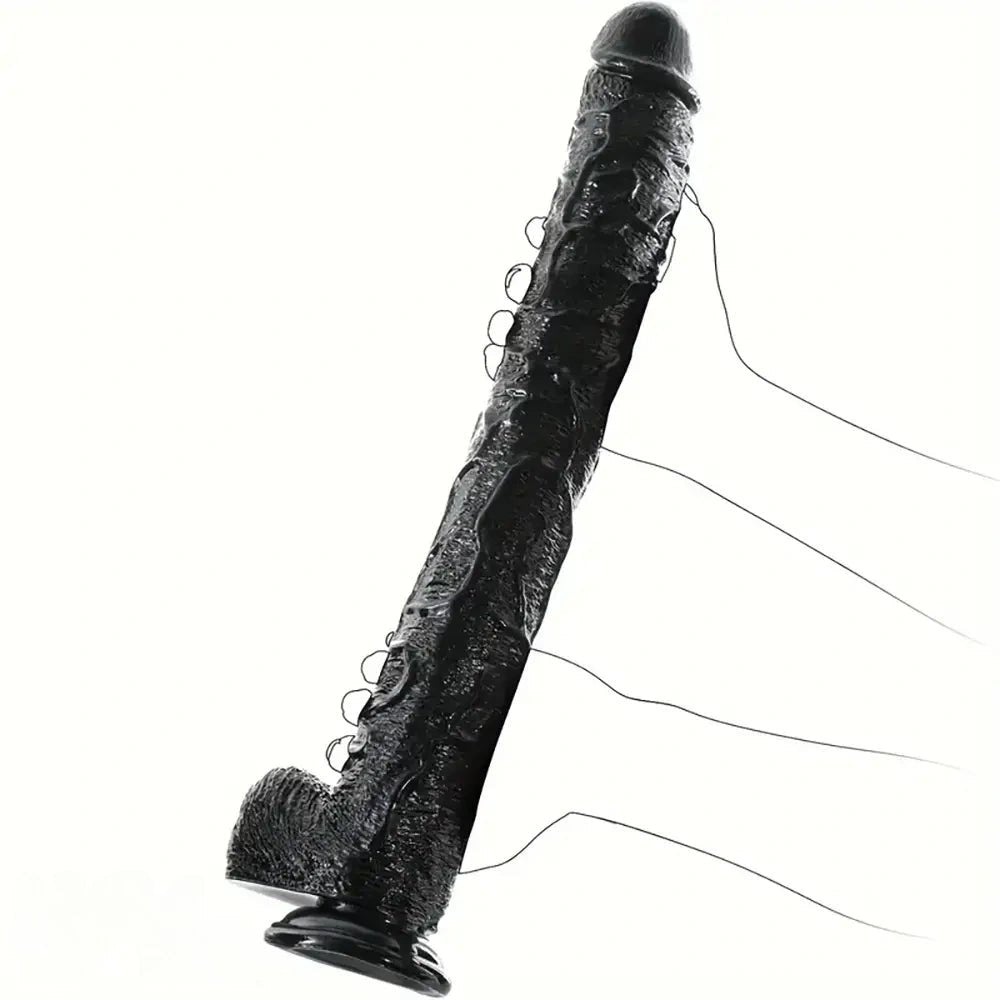 Black pvc realistic dildo, photo 4