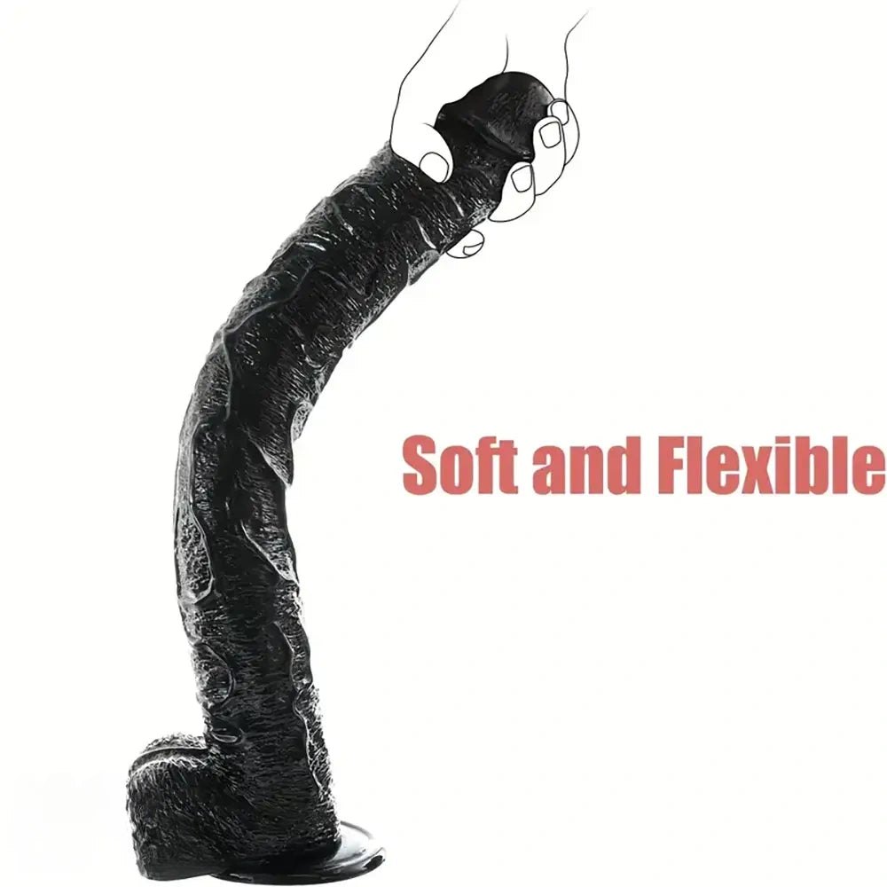 Black pvc realistic dildo, photo 5