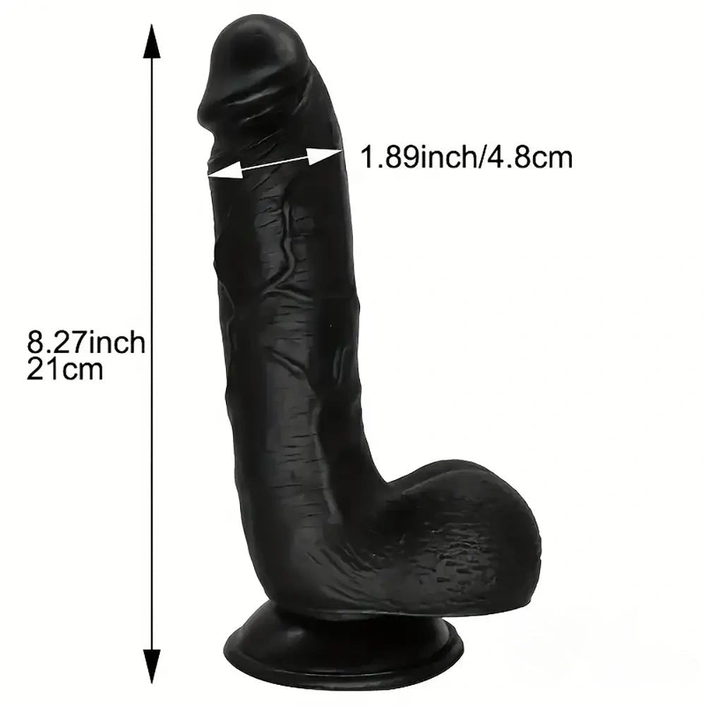 Black realistic suction cup dildo, photo 5